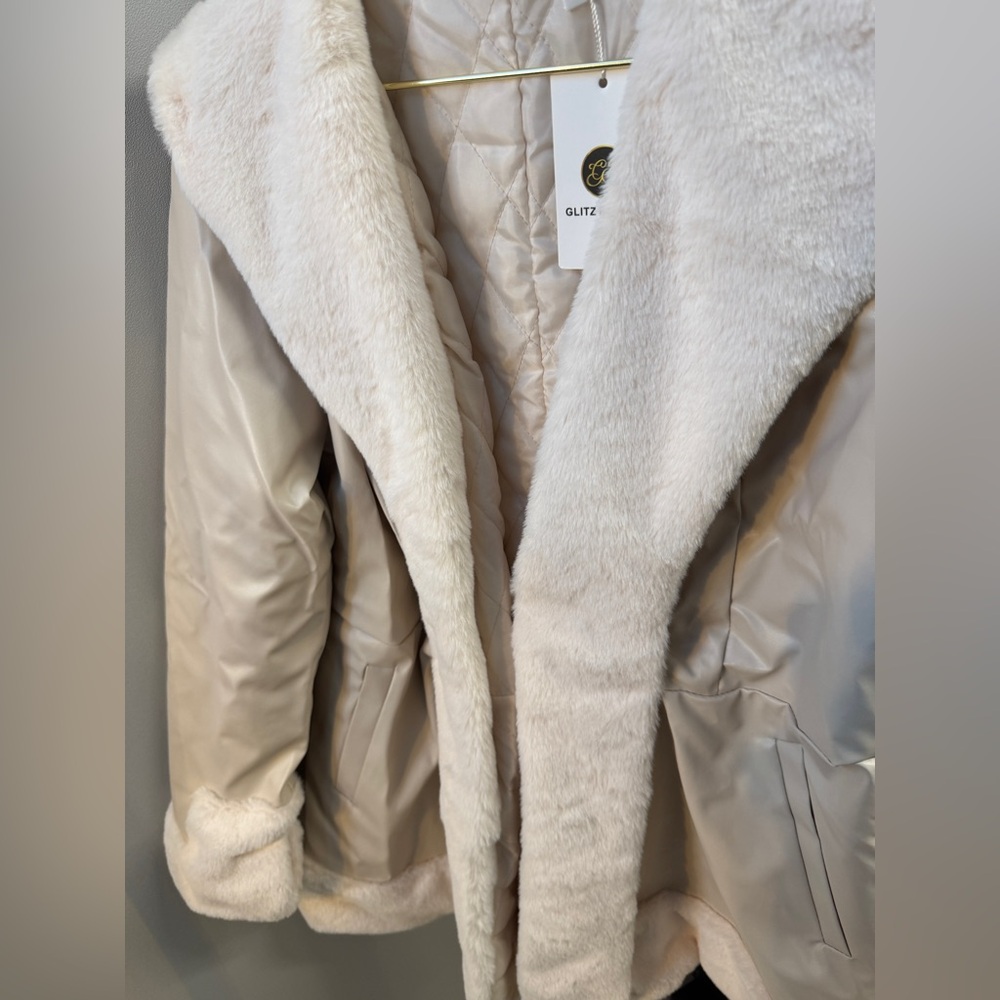 Ivory Empress Fur Trim Coat – Tie Waist Edition - Picture 2 of 2